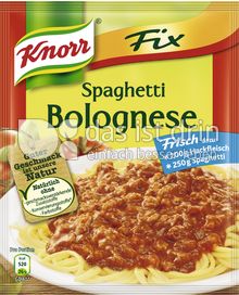 Knorr Fix Spaghetti Bolognese 3 0 Kalorien Kcal Und Inhaltsstoffe Das Ist Drin