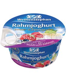 Produktabbildung: Weihenstephan Rahmjoghurt Sommer Waldfrucht-Zabaione 150 g