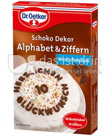 Produktabbildung: Dr. Oetker Schoko Dekor Alphabet & Ziffern Vollmilch 58 g