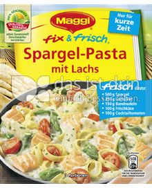 Maggi Fix Frisch Spargel Pasta Mit Lachs 438 0 Kalorien Kcal Und Inhaltsstoffe Das Ist Drin