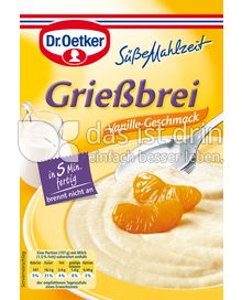 Produktabbildung: Dr. Oetker Grießbrei Vanille-Geschmack 90 g