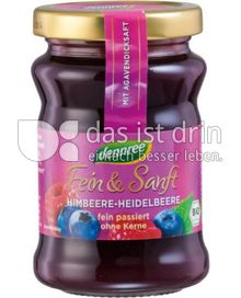 Produktabbildung: dennree Fruchtaufstrich Fein & Sanft Himbeere-Heidelbeere 200 g
