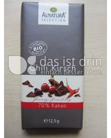 Produktabbildung: Alnatura Sélection Chili Kirsch 70 % Kakao 12,5 g
