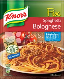 Knorr Fix Spaghetti Bolognese 330 0 Kalorien Kcal Und Inhaltsstoffe Das Ist Drin