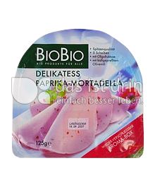 Produktabbildung: BioBio Delikatess Paprika-Mortadella 125 g