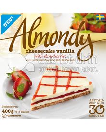 Produktabbildung: Almondy schwedische Mandeltorte cheesecake vanilla-strawberry 400 g