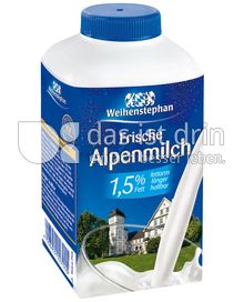 Produktabbildung: Weihenstephan Frische Alpenmilch 1,5 % Fett 0,5 l