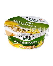 Produktabbildung: Andechser Natur Bio-Rahmjogurt mild, Mango-Vanille 10% 150 g