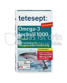 Produktabbildung: tetesept Omega-3 Lachsöl 1000 60 St.