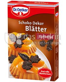 Produktabbildung: Dr. Oetker Schoko Dekor Blätter Zartbitter 60 g