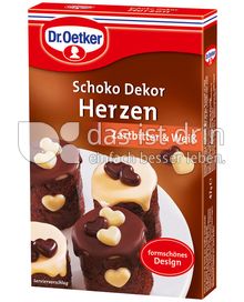 Produktabbildung: Dr. Oetker Schoko Dekor Herzen Zartbitter & Weiss 47 g