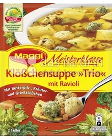 Produktabbildung: Maggi Meisterklasse Klößchensuppe »Trio« mit Ravioli 54 g