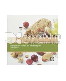 Produktabbildung: Albert Heijn puur & eerlijk biologische noten en zadenrepen cranberry 120 g